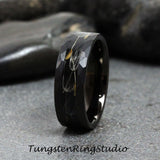 Hammer Dandelion Seed Gray Polish Tungsten Carbide Ring