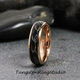 6mm Dandelion Seed Rose Gold Polish Tungsten Carbide Ring