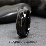 8mm Dandelion Seed Balck Polish Tungsten Carbide Ring