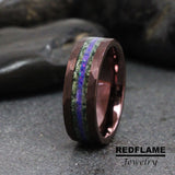 Moss Agate purple opal ChocoLate Tungsten Carbide Ring- Custom Order