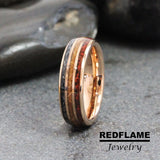 Meteorite Whiskey barrel Dinosaur Bone Tungsten Carbide Ring- Custom Order