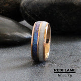 Alexandrite Rainbow Moonstone Yellow Gold Tungsten Carbide Ring- Custom Order