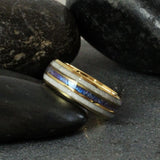 Alexandrite Moonstone Diamond Dust Yellow Glod Tungsten Carbide Rings - Custom Order