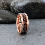olid 10k Rose Gold Meteorite Dinosaur Bone Rose GoldTungsten Carbide Rings - Custom Order