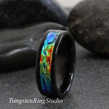 Black Sea Tide Dye Dichrolam Black Tungsten Carbide Ring