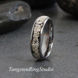Matching Silver Leaf Tungsten Carbide Ring Set 4mm 6mm