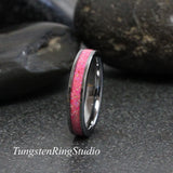 Mimosa Opal Silver Gray Tungsten Carbide Ring 4 mm