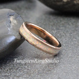 Melon Opal Rose Gold Tungsten Carbide Ring 4 mm
