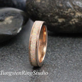 Melon Opal Rose Gold Tungsten Carbide Ring 4 mm