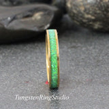 Kiwi Opal Rose Gold Tungsten Carbide Ring 4 mm