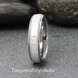 Diamond Dust Ring Silver Gray Tungsten Ring Set