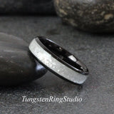 Diamond Dust Ring Black Tungsten Ring Set