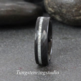 Diamond Dust Ring Black Tungsten Ring Set