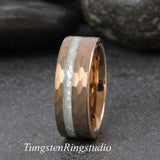 Diamond Dust Ring Rose gold Tungsten Ring Set