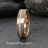 Diamond Dust Ring Rose gold Tungsten Ring Set