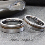 Whiskey Barrel Tungsten Ring Set