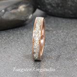 Rose Gold Flat Glass Ring Set