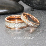Rose Gold Flat Glass Ring Set