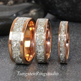 Rose Gold Flat Glass Ring Set