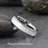 Diamond Dust Ring Silver Gray Polish Tungsten Ring Set