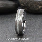 Diamond Dust Ring Silver Gray Tungsten Ring Set