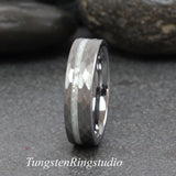 Diamond Dust Ring Silver Gray Tungsten Ring Set