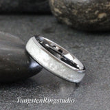 Diamond Dust Ring Silver Gray Tungsten Ring Set