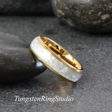 Diamond Dust Ring Rose Gold Hammered Tungsten Ring Set