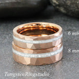 Diamond Dust Ring Rose gold Tungsten Ring Set