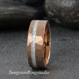 Diamond Dust Ring Rose gold Tungsten Ring Set