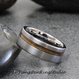 Whiskey Barrel Tungsten Ring Set