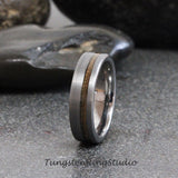 Whiskey Barrel Tungsten Ring Set