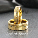 Matching 24K Gold Leaf Ring Set