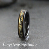 Matching Gold Leaf Meteorite Ring Set
