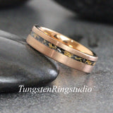 Matching Gold Leaf Meteorite Ring Set