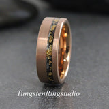 Matching Gold Leaf Meteorite Ring Set