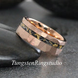 Matching Gold Leaf Meteorite Ring Set