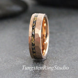 Matching Gold Leaf Meteorite Ring Set