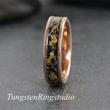 Matching Gold Leaf Meteorite Ring Set