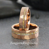 Matching 24K Gold Leaf Ring Set