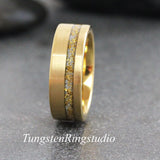 Matching 24K Gold Leaf Ring Set