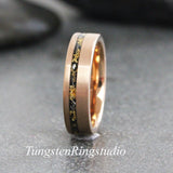 Matching Gold Leaf Meteorite Ring Set