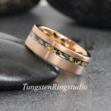 Matching Gold Leaf Meteorite Ring Set