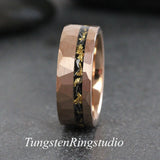 Matching Gold Leaf Meteorite Ring Set