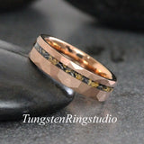 Matching Gold Leaf Meteorite Ring Set