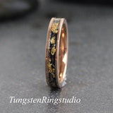 Matching Gold Leaf Meteorite Ring Set