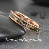 Matching Gold Leaf Meteorite Ring Set