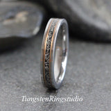 Meteorite Tungsten Wedding Ring Set