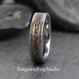 Meteorite Tungsten Wedding Ring Set