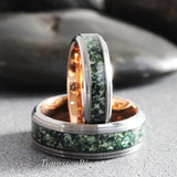 Moss Agate Ring Set